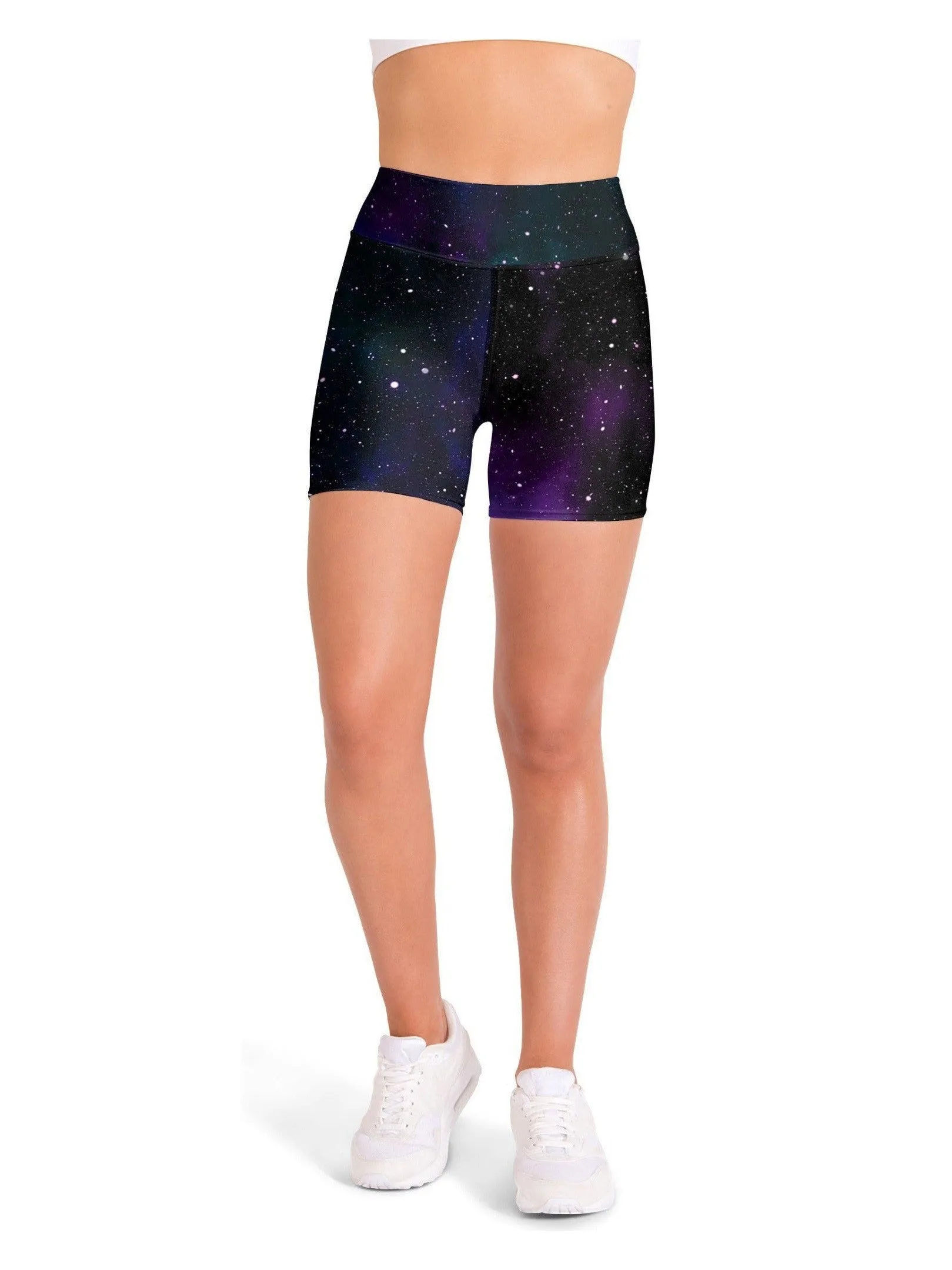 Purple Galaxy Yoga Shorts