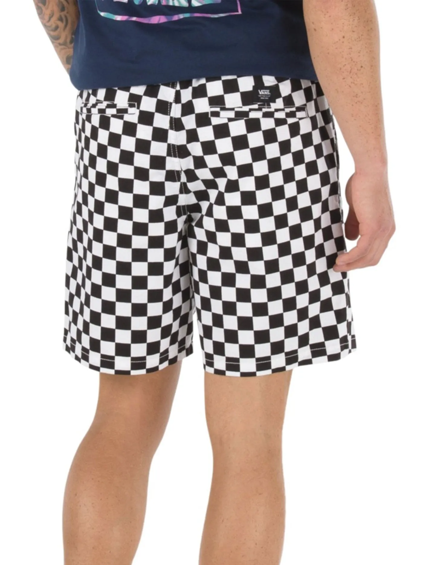 Range Relaxed Checkerboard Elastic Shorts