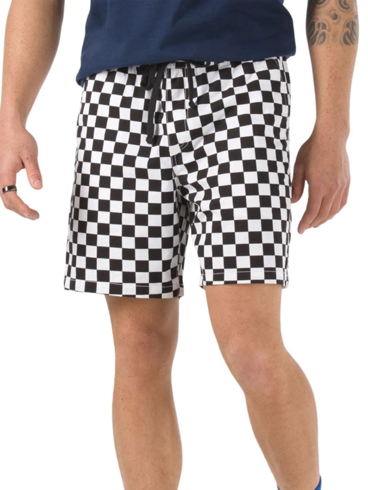 Range Relaxed Checkerboard Elastic Shorts
