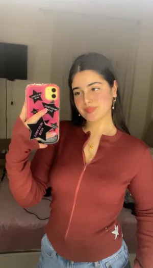 Red Shades Zip Up Top