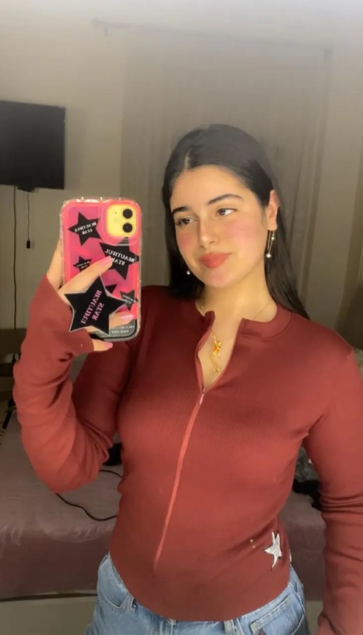 Red Shades Zip Up Top