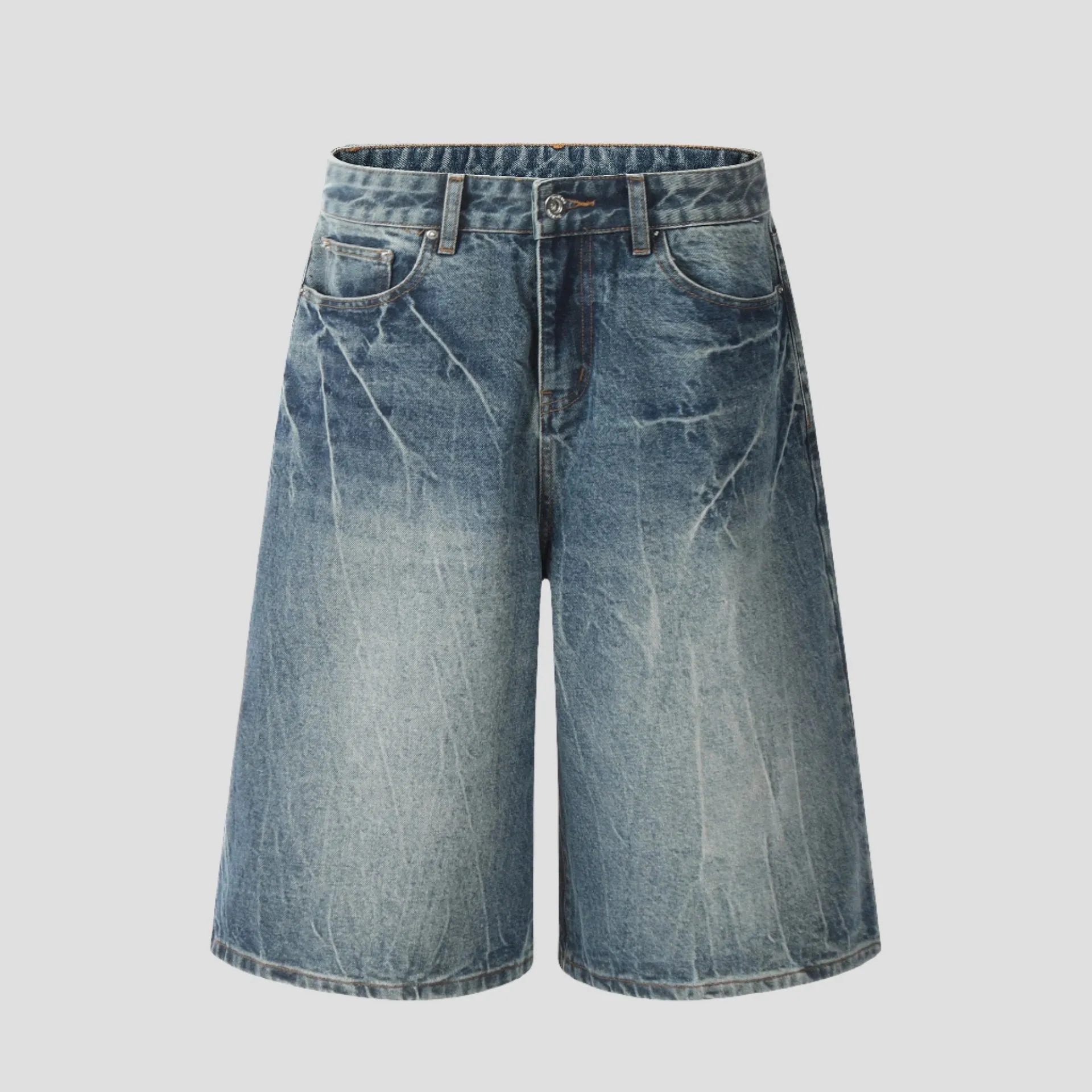 relaxed fit trendy denim shorts