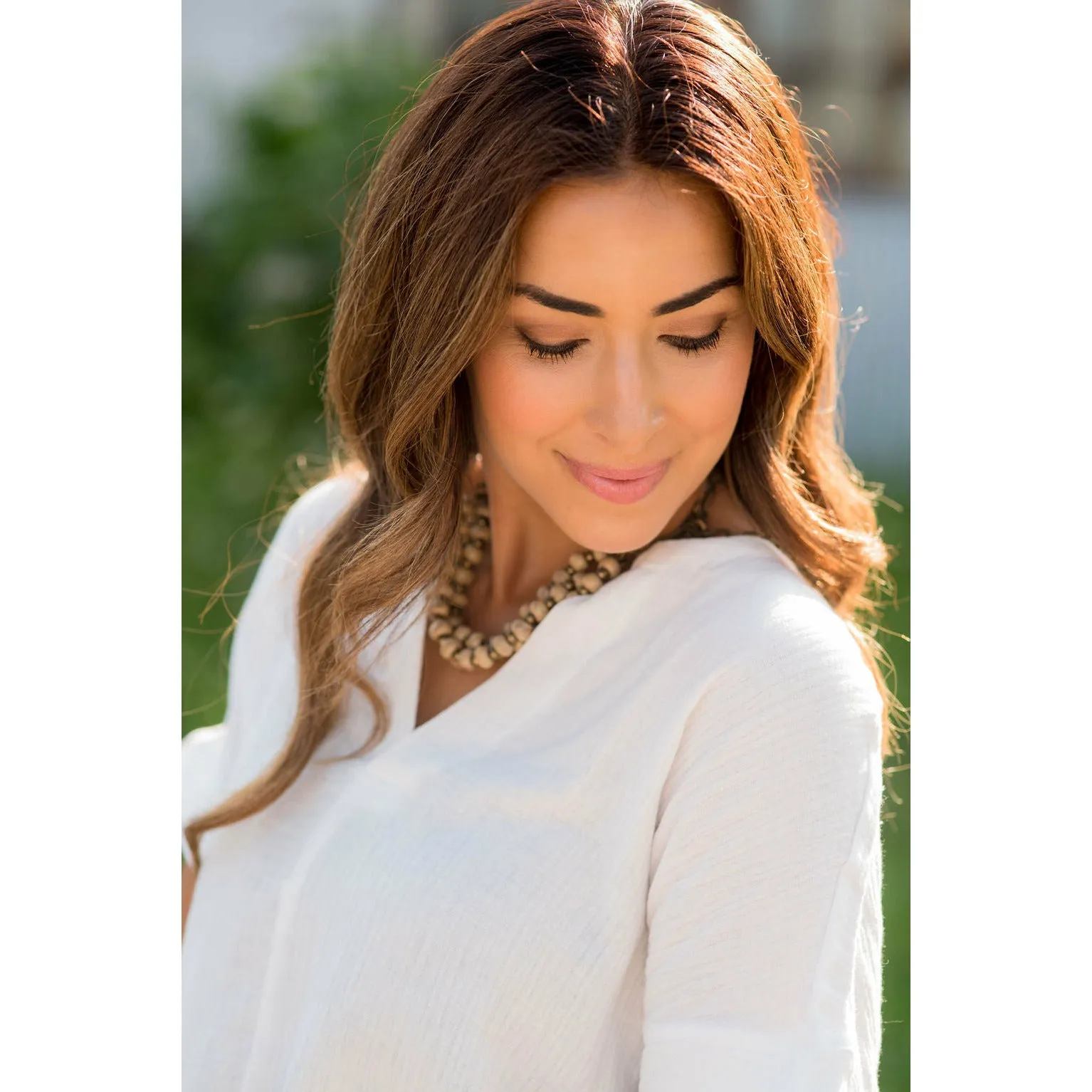 Relaxed Gauze Pocket Blouse