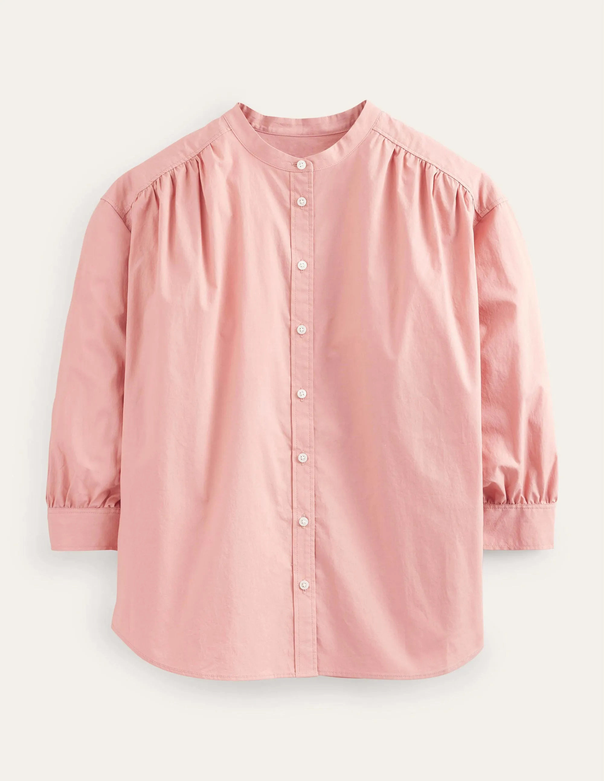 Relaxed Poplin Shirt-Rose Pink