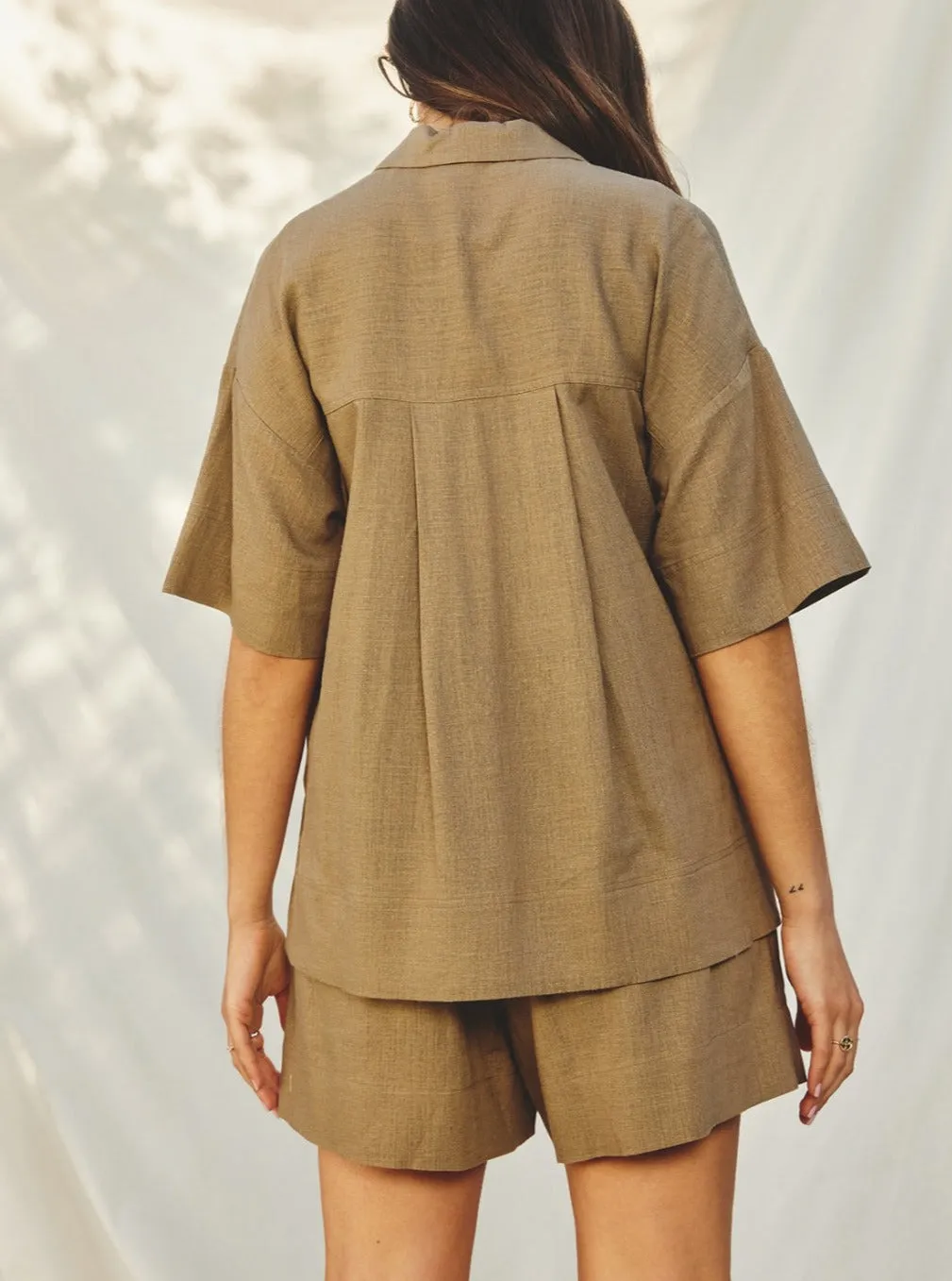 Relaxed shirts shorts set