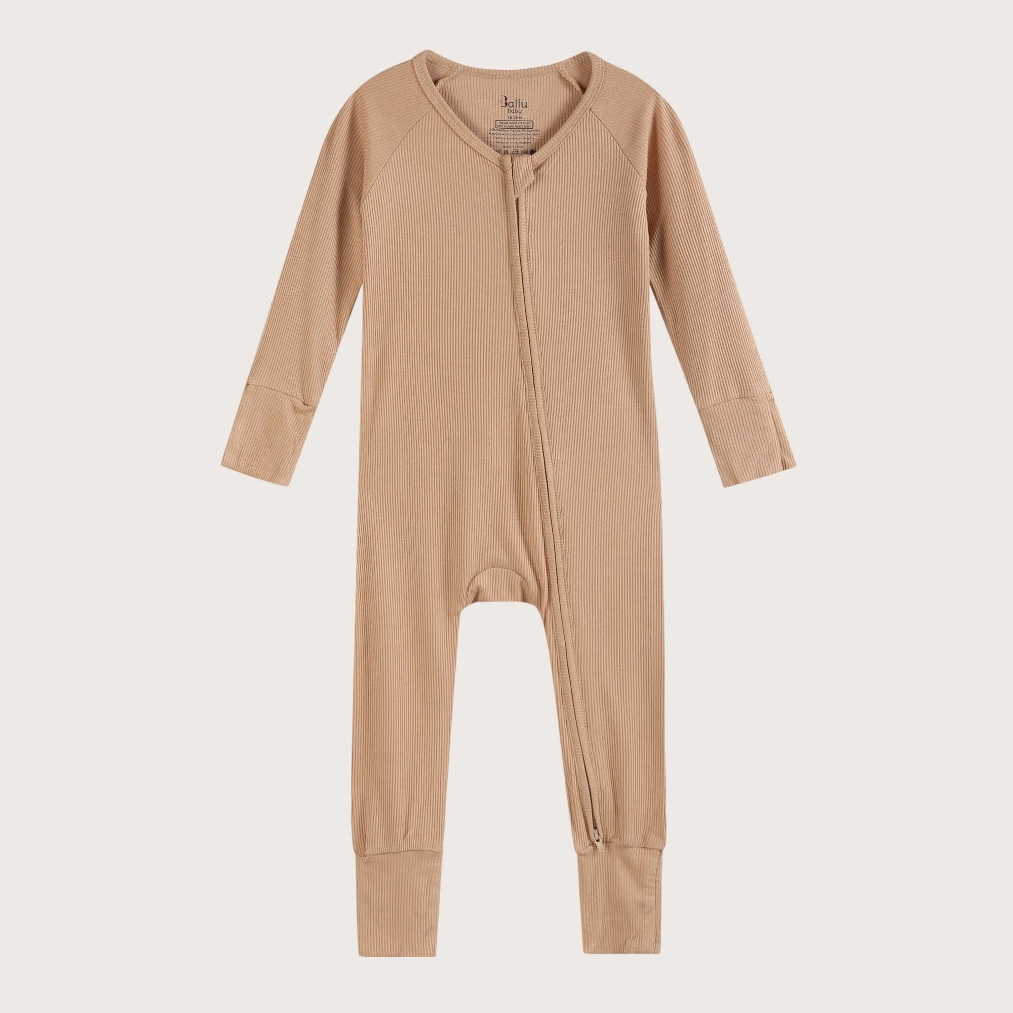 Ribbed Rompers - Sand