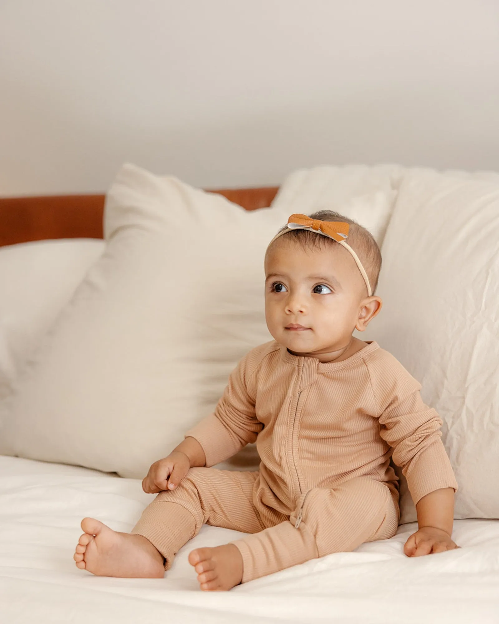 Ribbed Rompers - Sand