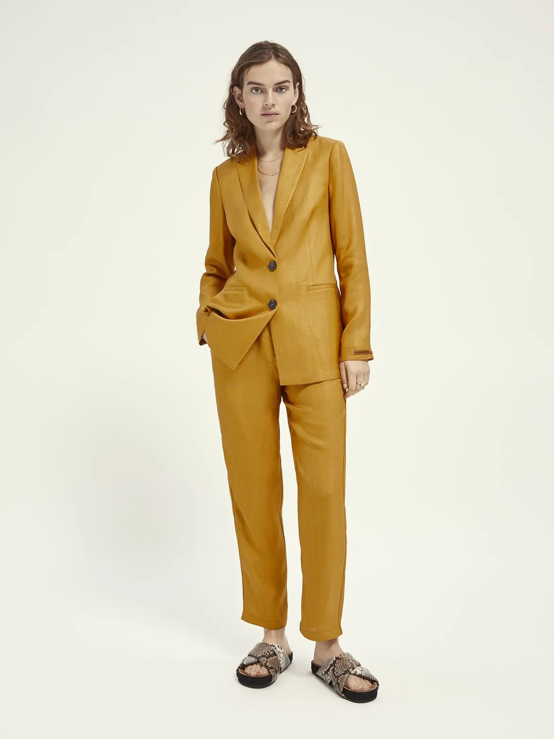 Scotch & Soda Blazer In Shiny Twill Quality - Marigold