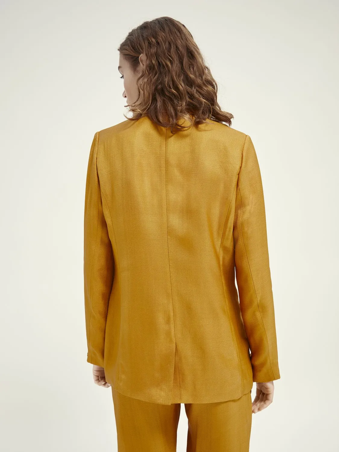 Scotch & Soda Blazer In Shiny Twill Quality - Marigold