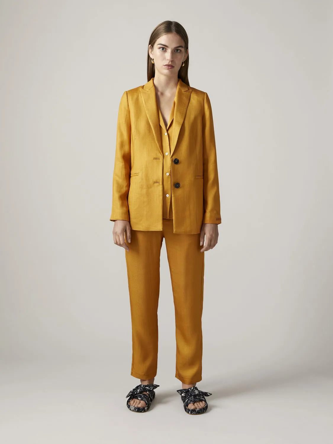 Scotch & Soda Blazer In Shiny Twill Quality - Marigold