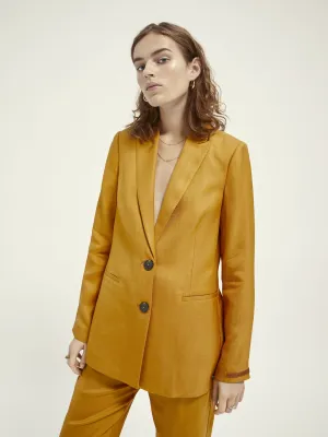 Scotch & Soda Blazer In Shiny Twill Quality - Marigold
