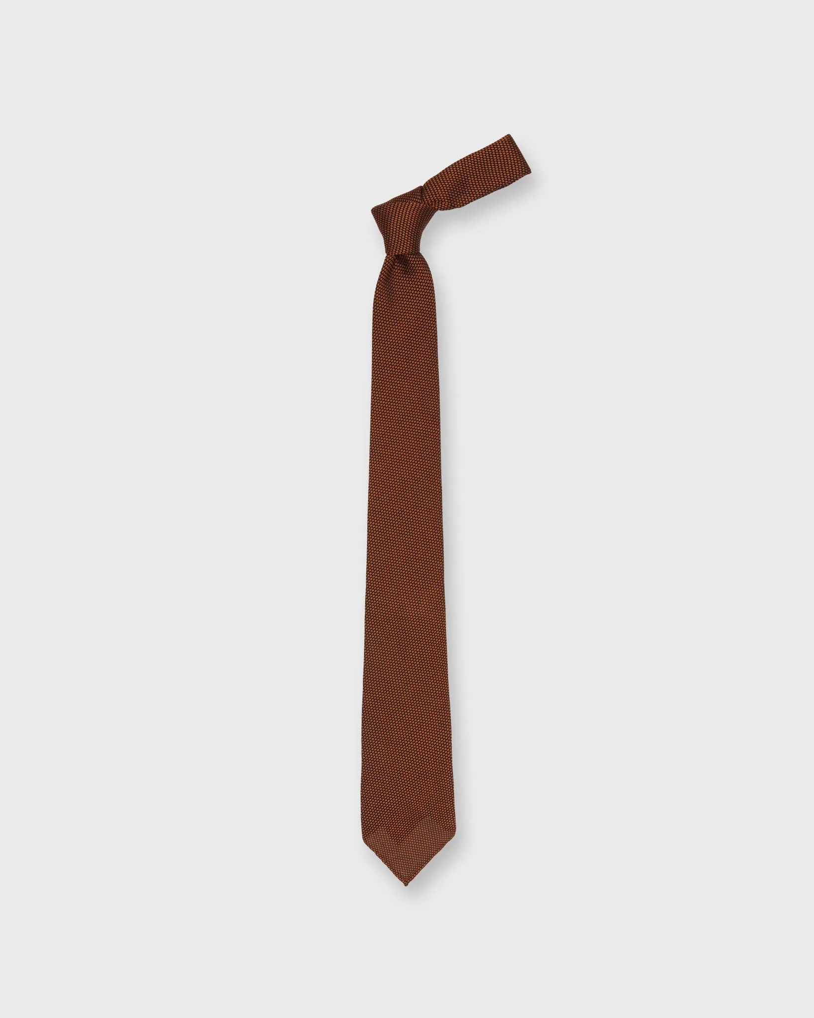 Silk Fino Grenadine Tie in Ginger/Navy