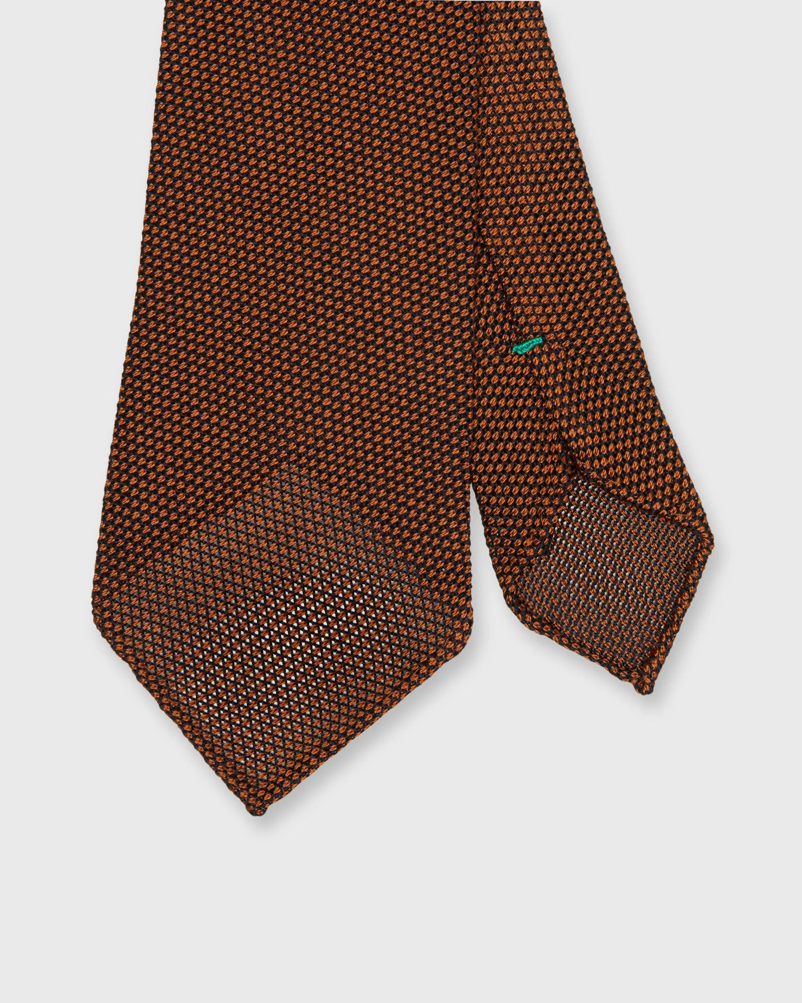 Silk Fino Grenadine Tie in Ginger/Navy
