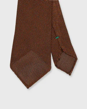 Silk Fino Grenadine Tie in Ginger/Navy