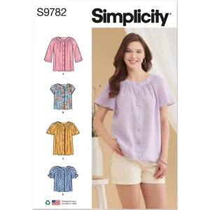 Simplicity Sewing Pattern S9782 Misses' Tops