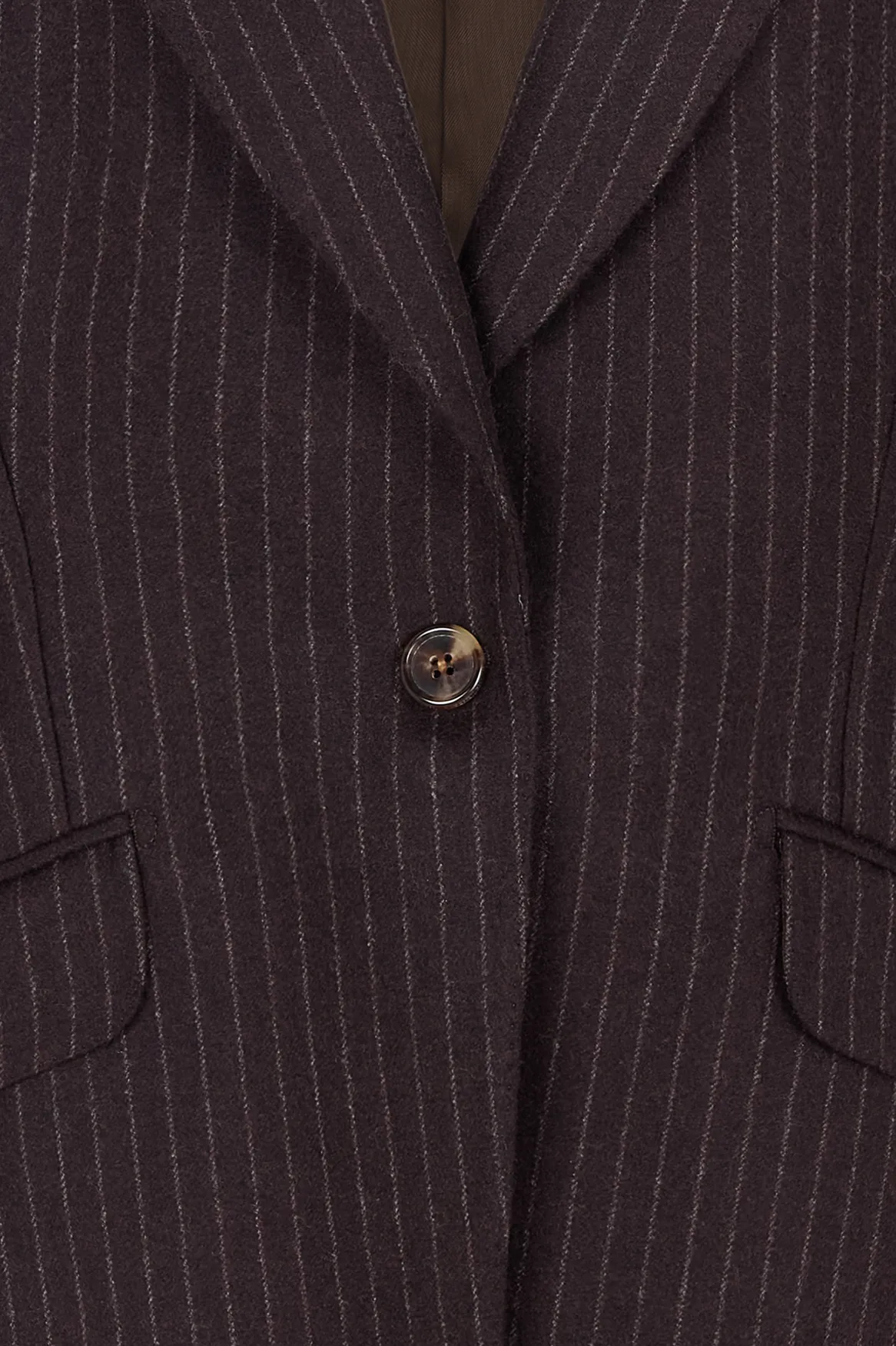 Single Breasted Jacket in Wool Pinstripe