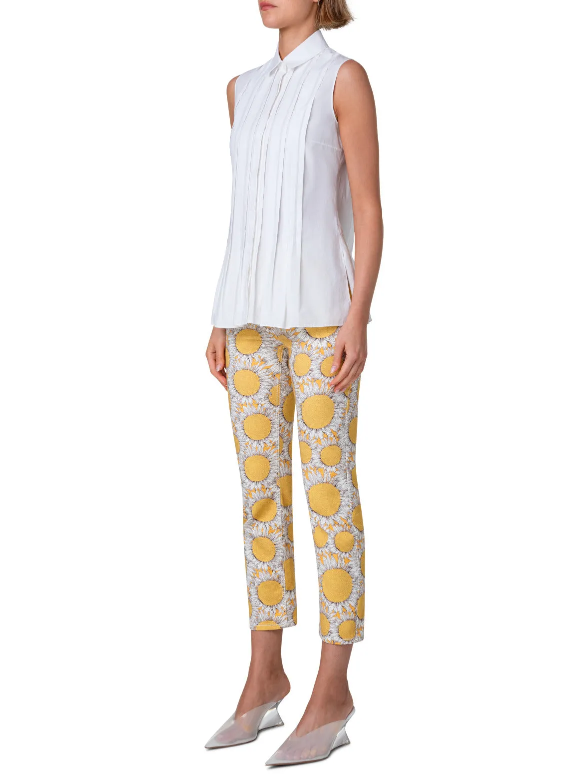 Sleeveless Cotton Poplin Blouse