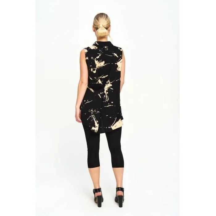 Sleeveless Splatter Print Blouse