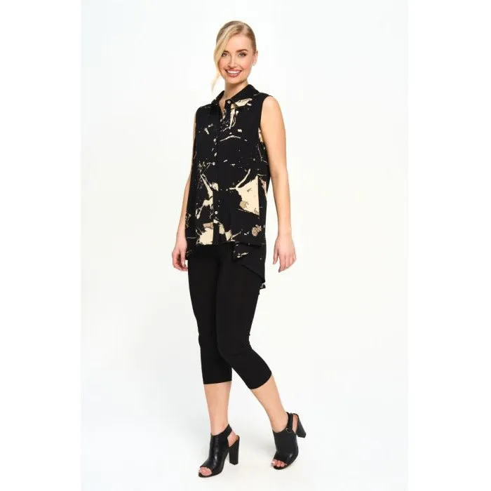 Sleeveless Splatter Print Blouse