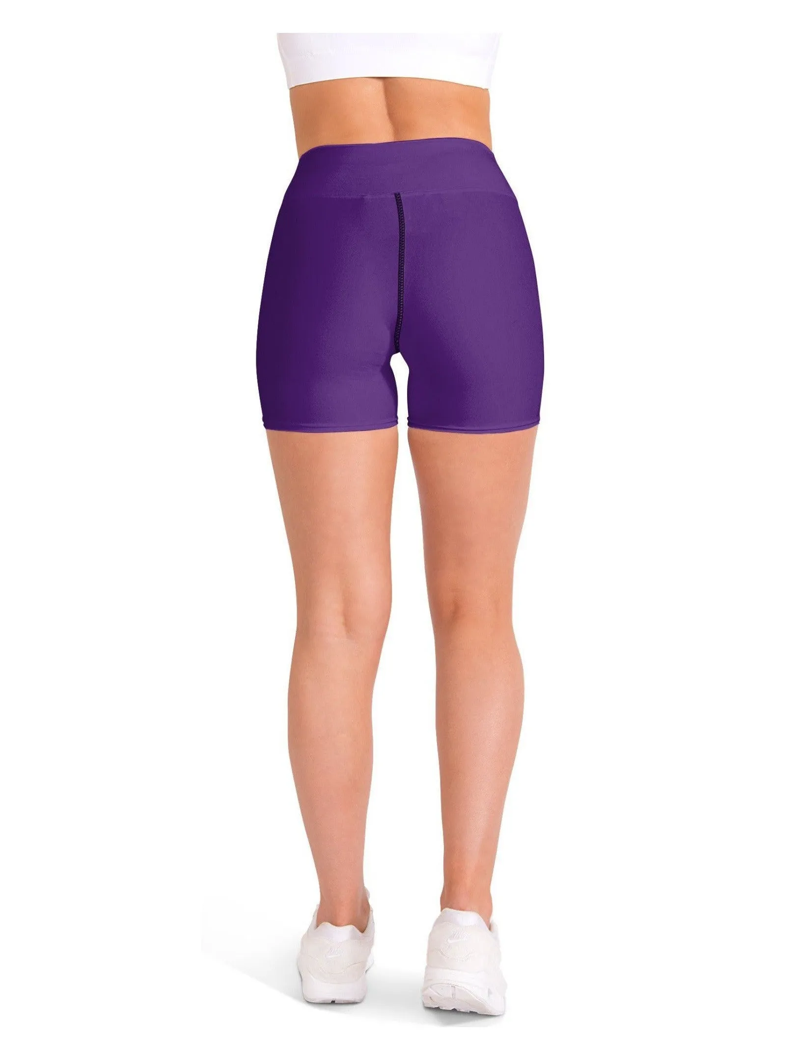 Solid Deep Purple Yoga Shorts