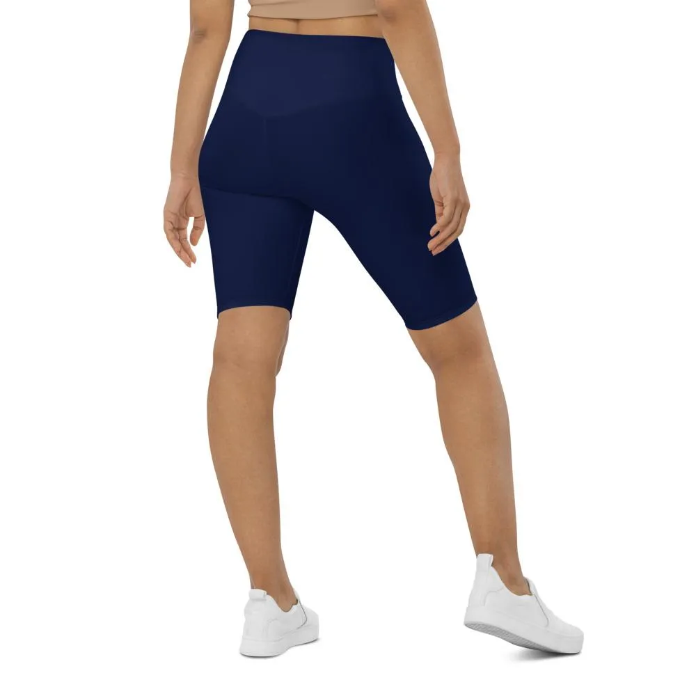 Solid Ocean Blue Bike Shorts
