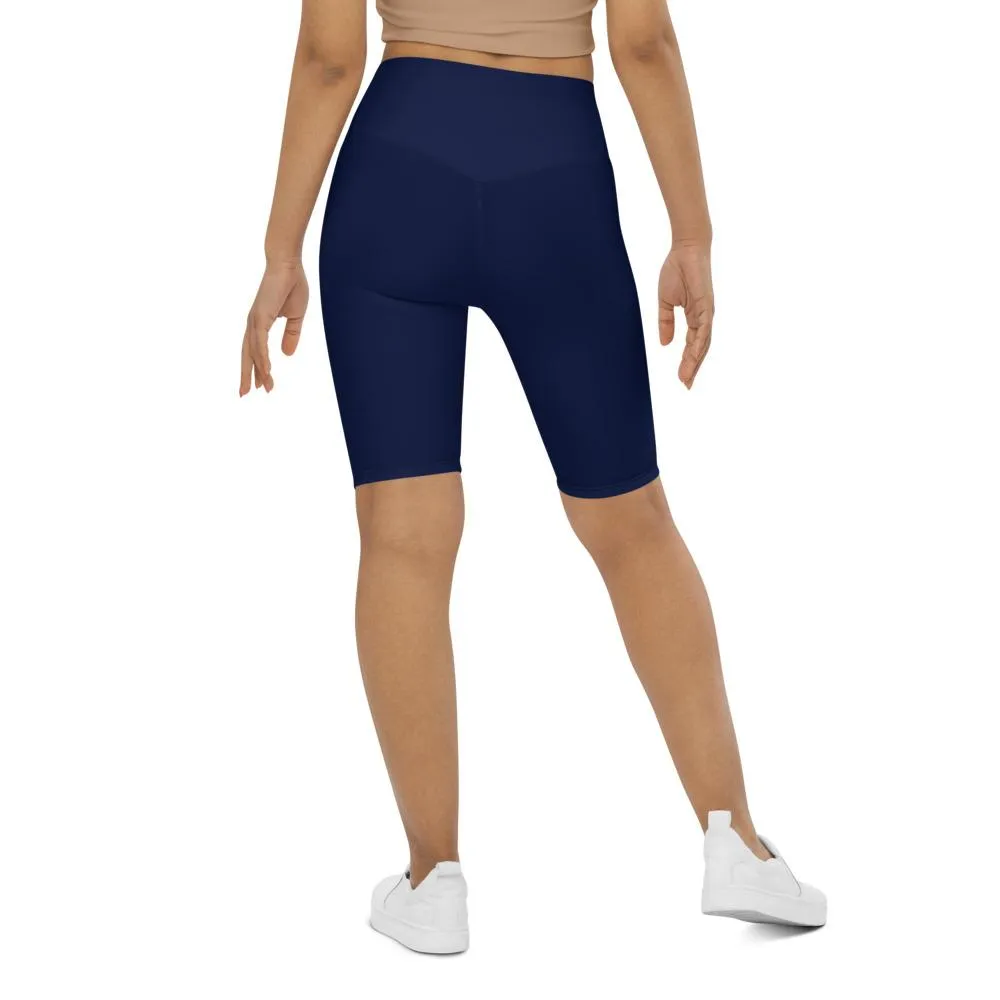 Solid Ocean Blue Bike Shorts