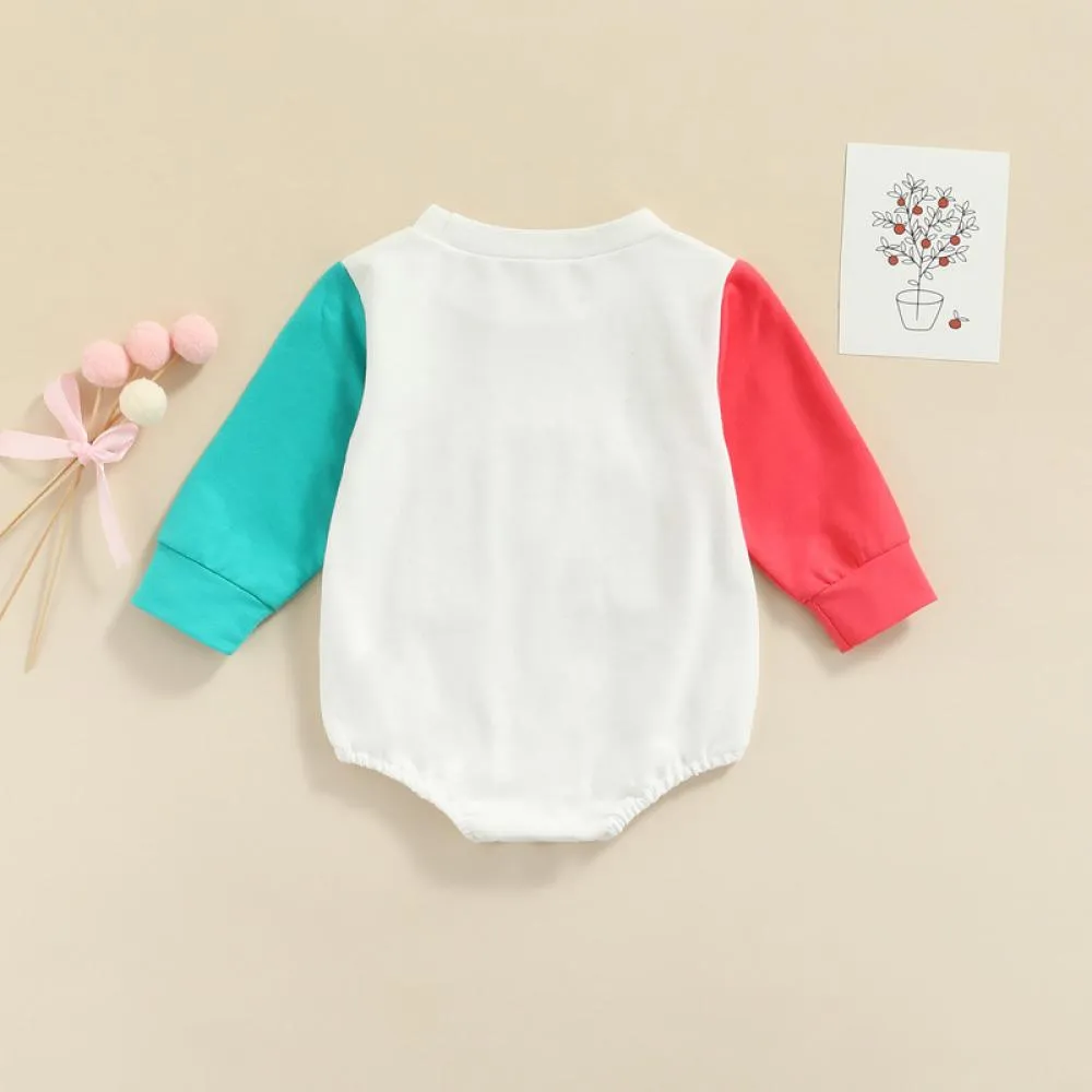 Spring Infant Romper Rainbow Long Sleeve One Piece Wholesale Baby Clothes