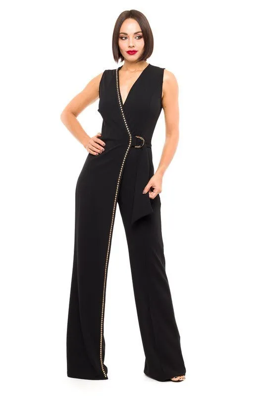 Studded Border Jumpsuit (Pick Color)