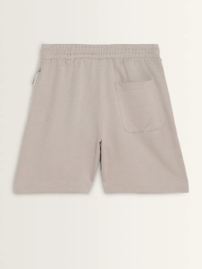 Studiofit Light Mauve Relaxed-Fit Mid-Rise Shorts