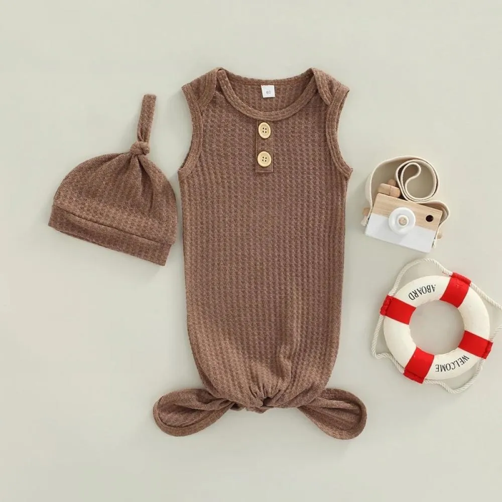 Summer Baby Children's Solid Color Sleeping Bag   Hat Wholesale