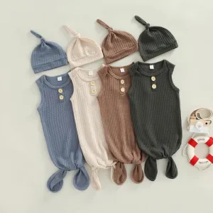 Summer Baby Children's Solid Color Sleeping Bag   Hat Wholesale