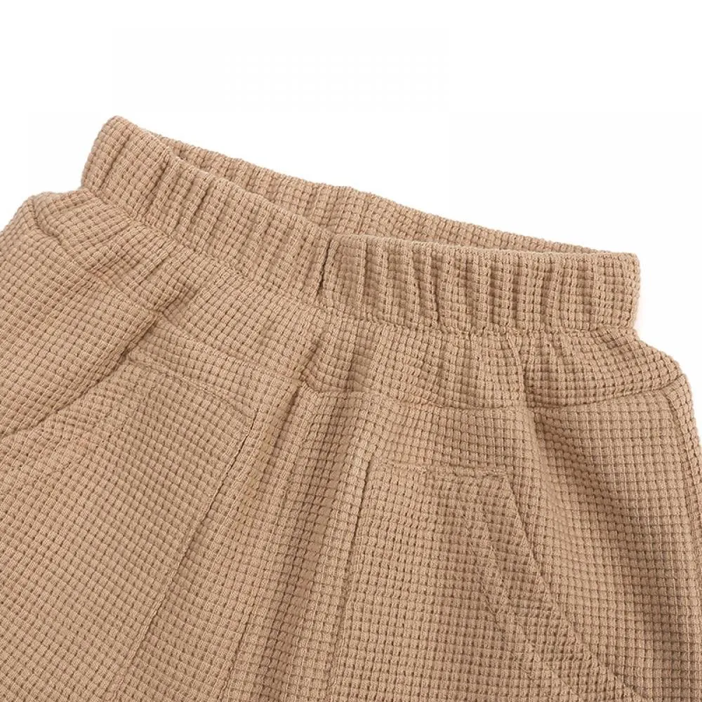 Summer Baby Waffle Top Pants Two-piece Set Wholesale