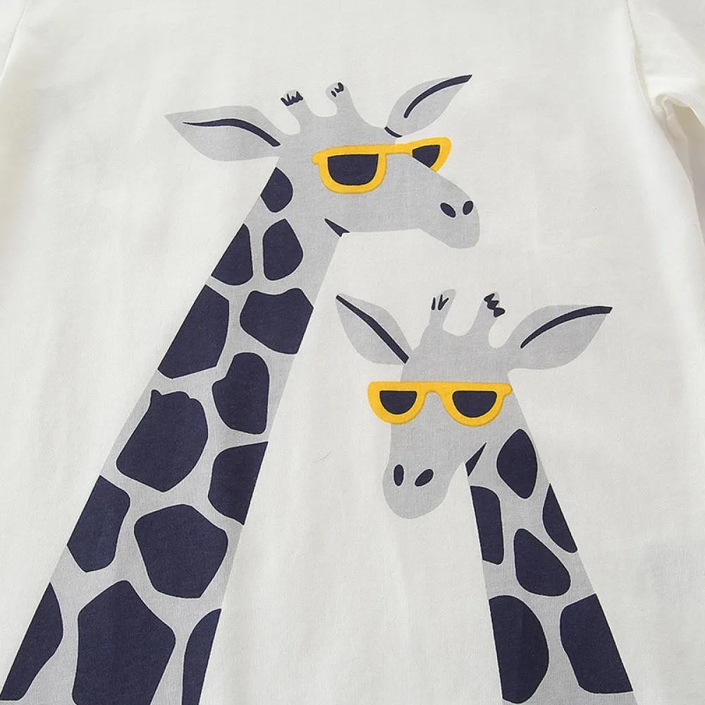 Summer Boy Pullover Cotton Knitted Print Short Sleeve Suit Wholesale Boy Clothes