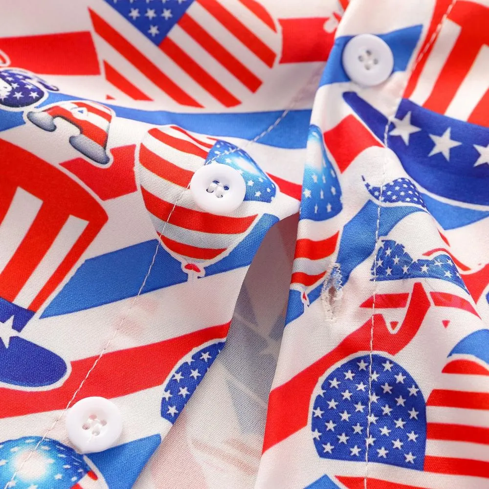 Summer Suit Boy Lapel Short Sleeve Shorts Independence Day Children's Clothing Wholesale Baby Children Clothes