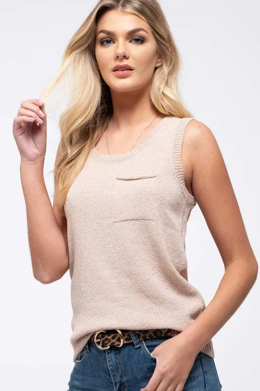 Tan Knit Tank