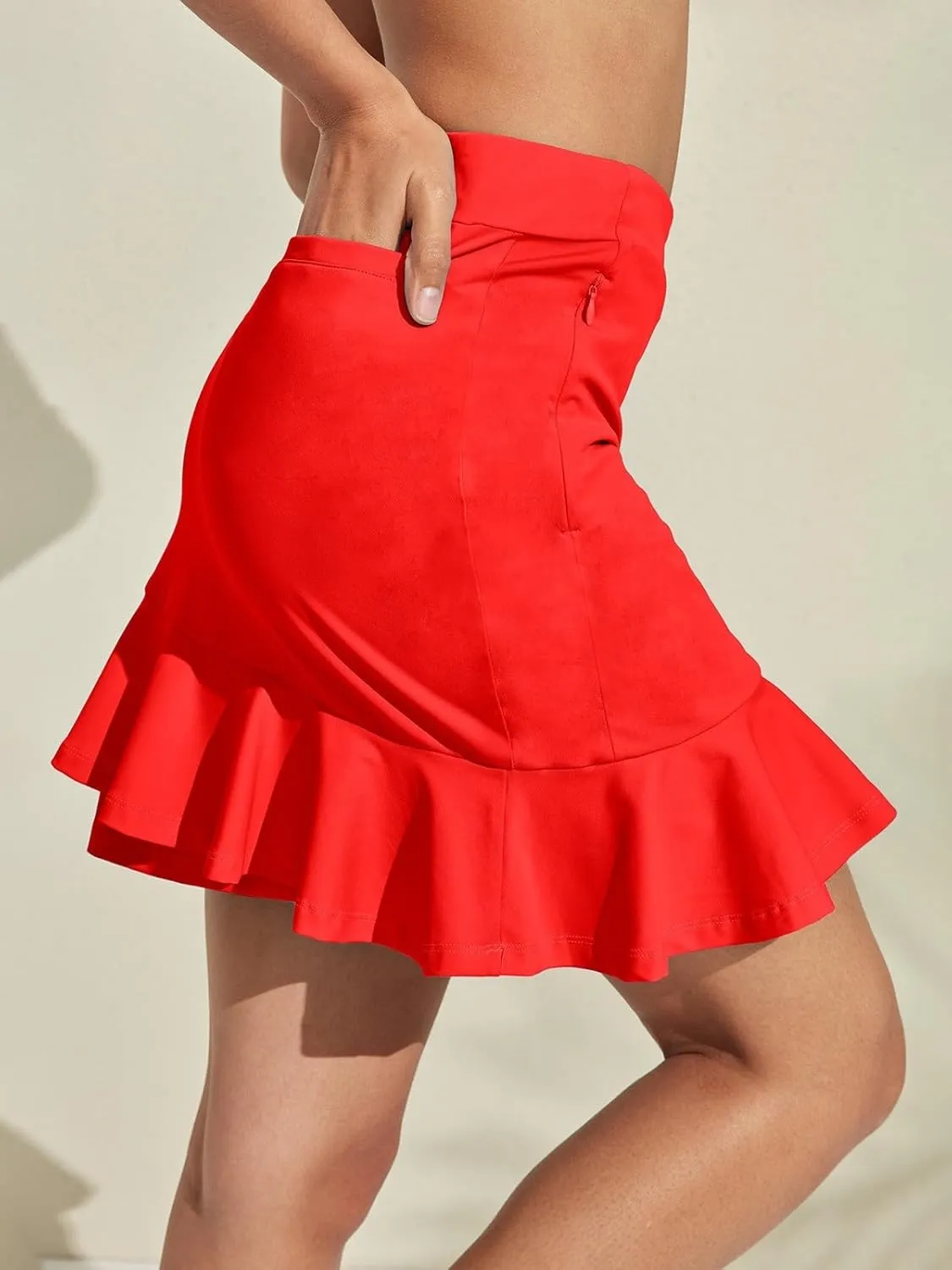 Tennis Skirt for Women 17"/19" High Waisted Womens Golf Skirts with Shorts Pockets Ruffle Pleated Athletic Skorts