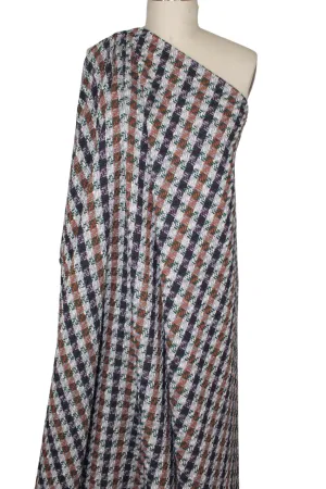 Th0m Br0wne Houndstooth-esque Tweed- Rust/Eggplant/Gray/White