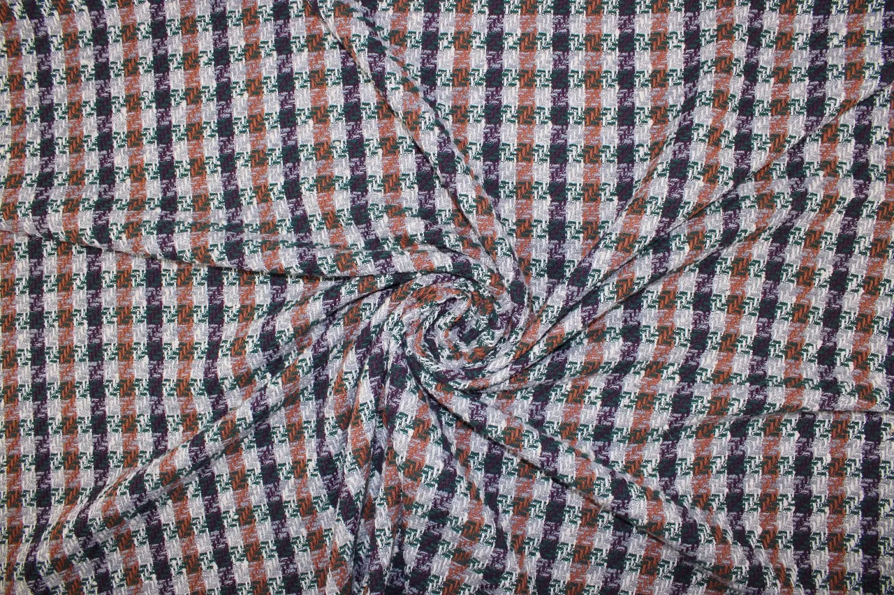 Th0m Br0wne Houndstooth-esque Tweed- Rust/Eggplant/Gray/White