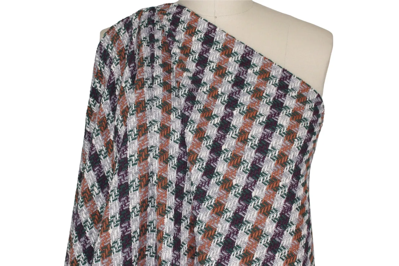Th0m Br0wne Houndstooth-esque Tweed- Rust/Eggplant/Gray/White