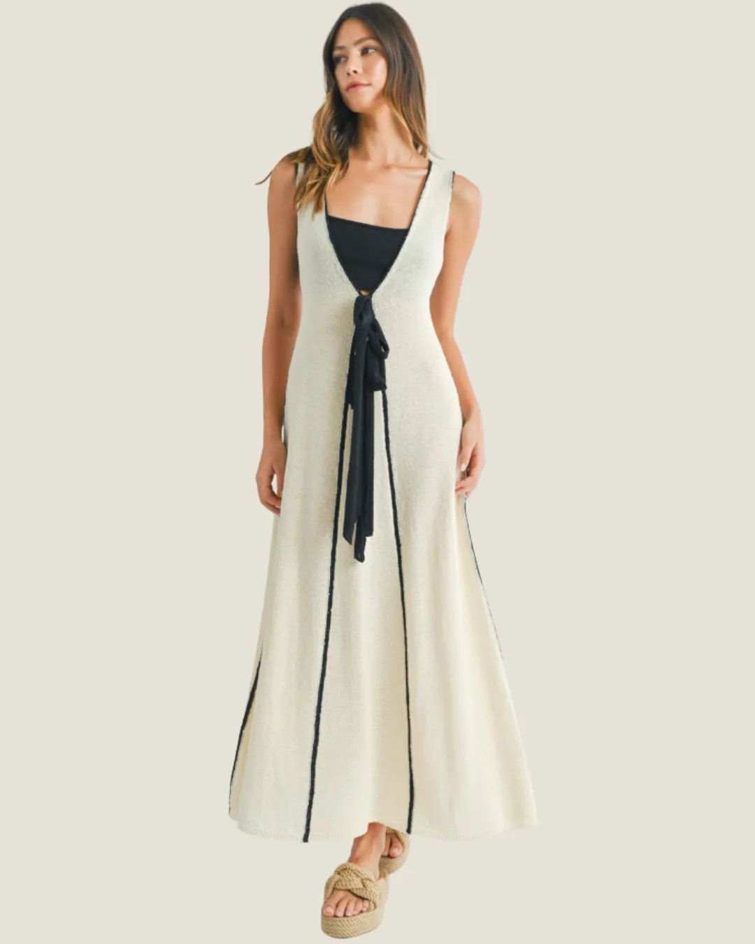 The Charleston: Plunging Knit Maxi Dress