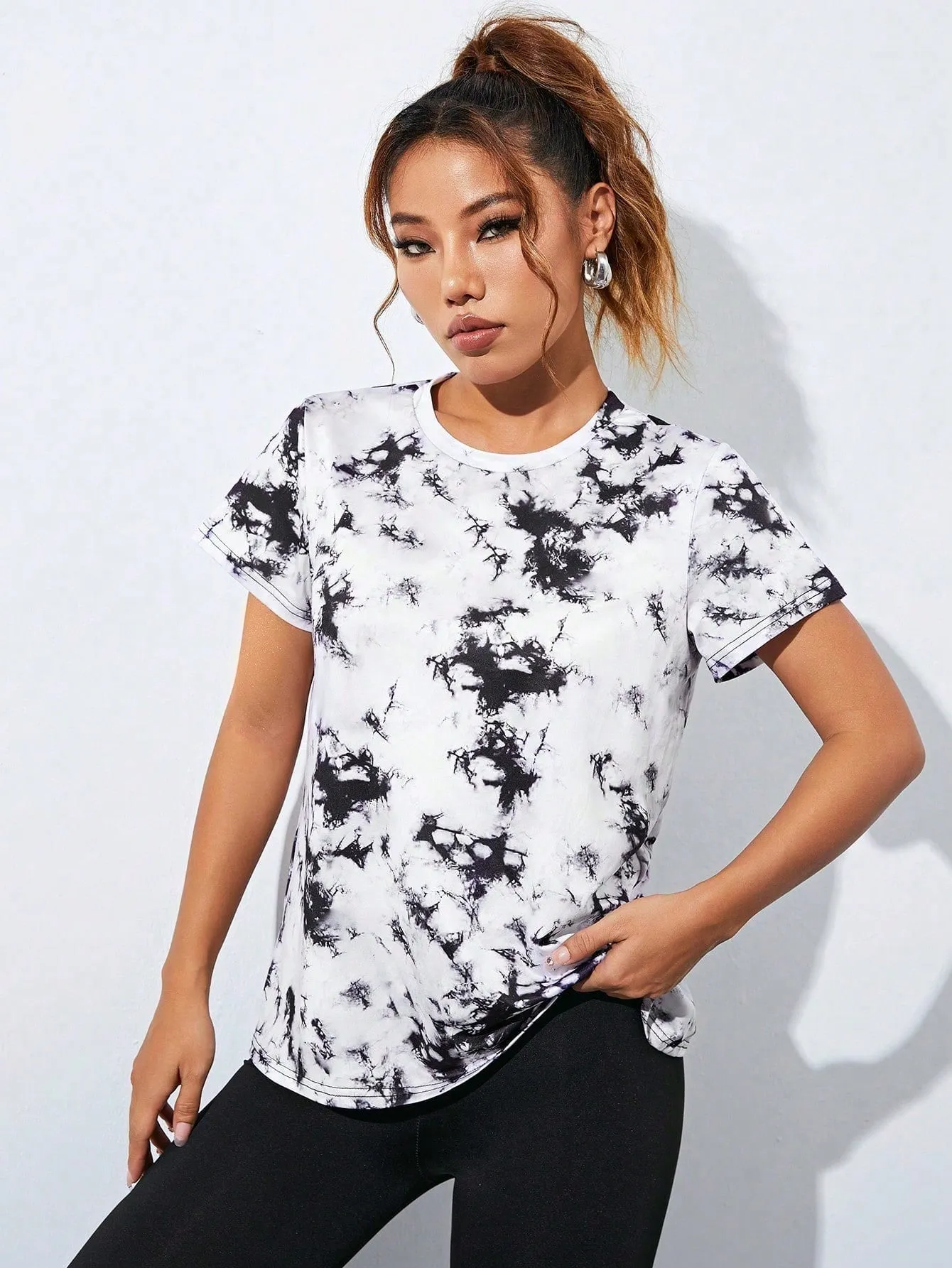 Tie Dye Mesh Insert Active Tee FW23