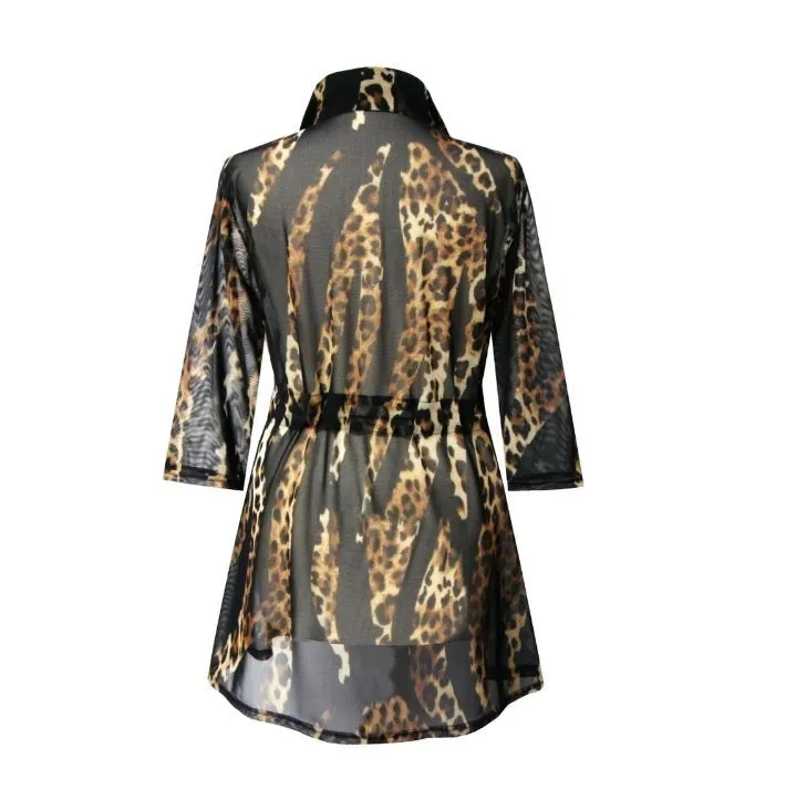 Valentina "Animal Flame" Long Sheer Jacket - 23759 - Sizes M & XL Only!