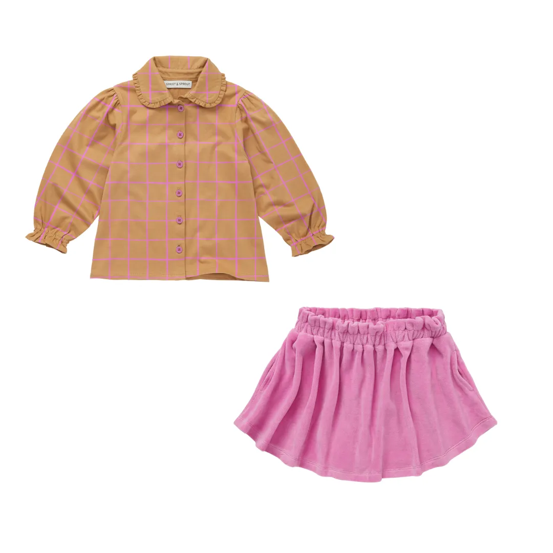 Velvet Skirt Purple Pink