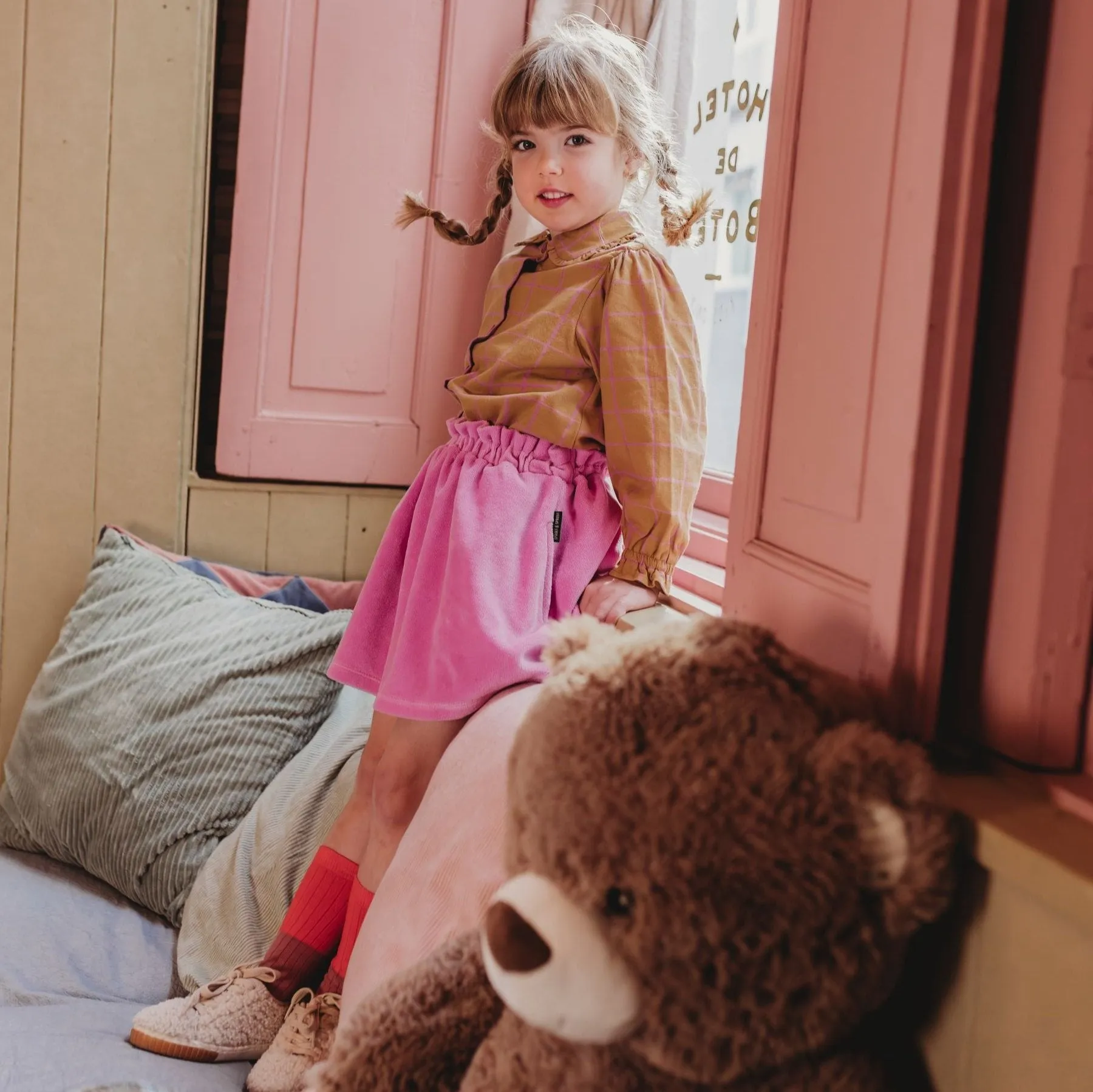 Velvet Skirt Purple Pink