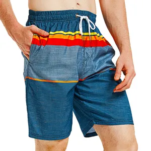 VIBRANT COLOR LINES 11'' INSEAM SWIM TRUNKS