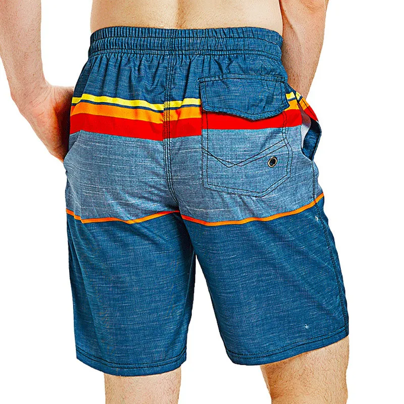 VIBRANT COLOR LINES 11'' INSEAM SWIM TRUNKS