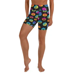Vibrant Jack O'Lanterns Yoga Shorts