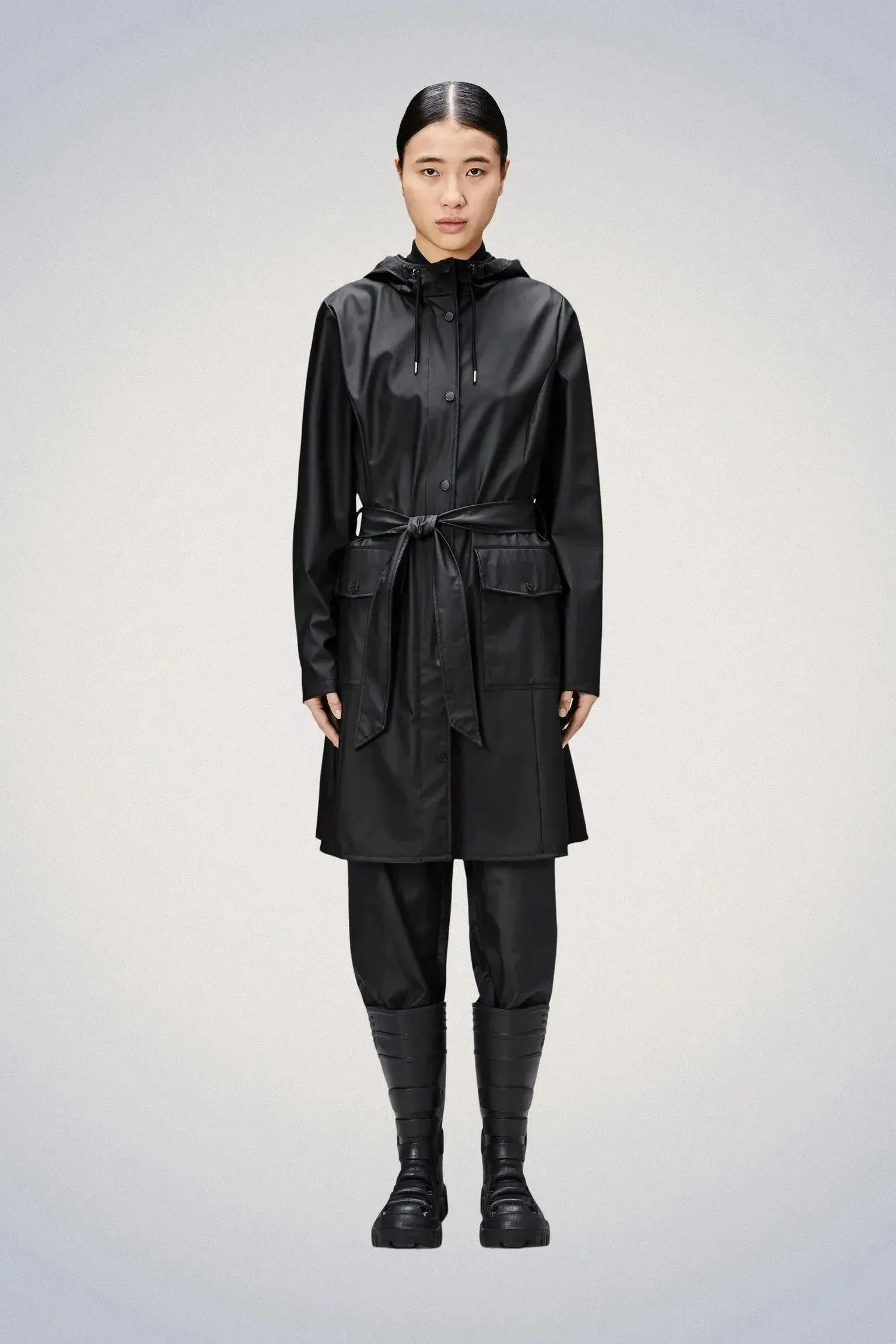 Waterproof Curve Rain Jacket | Black