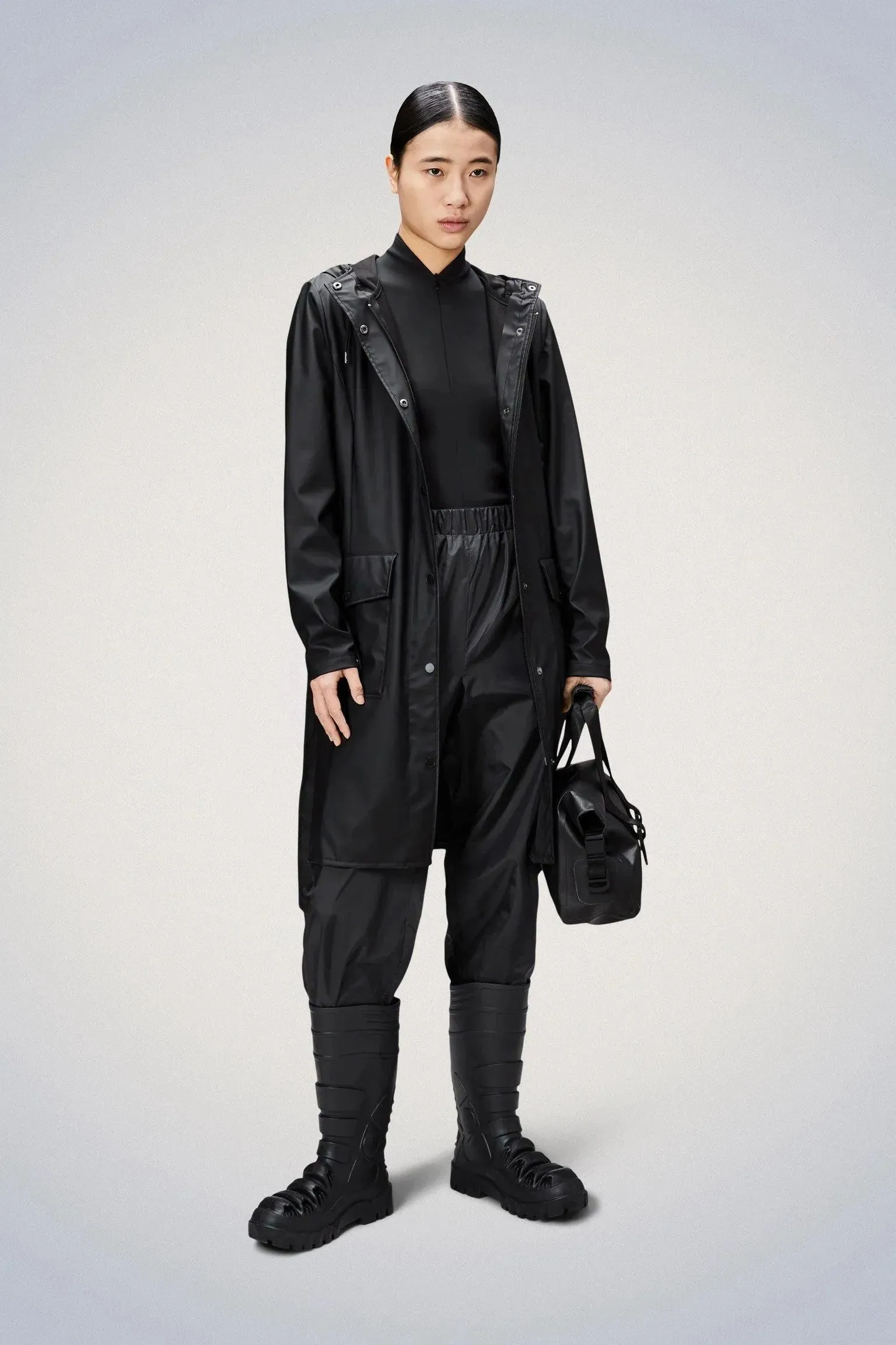 Waterproof Curve Rain Jacket | Black
