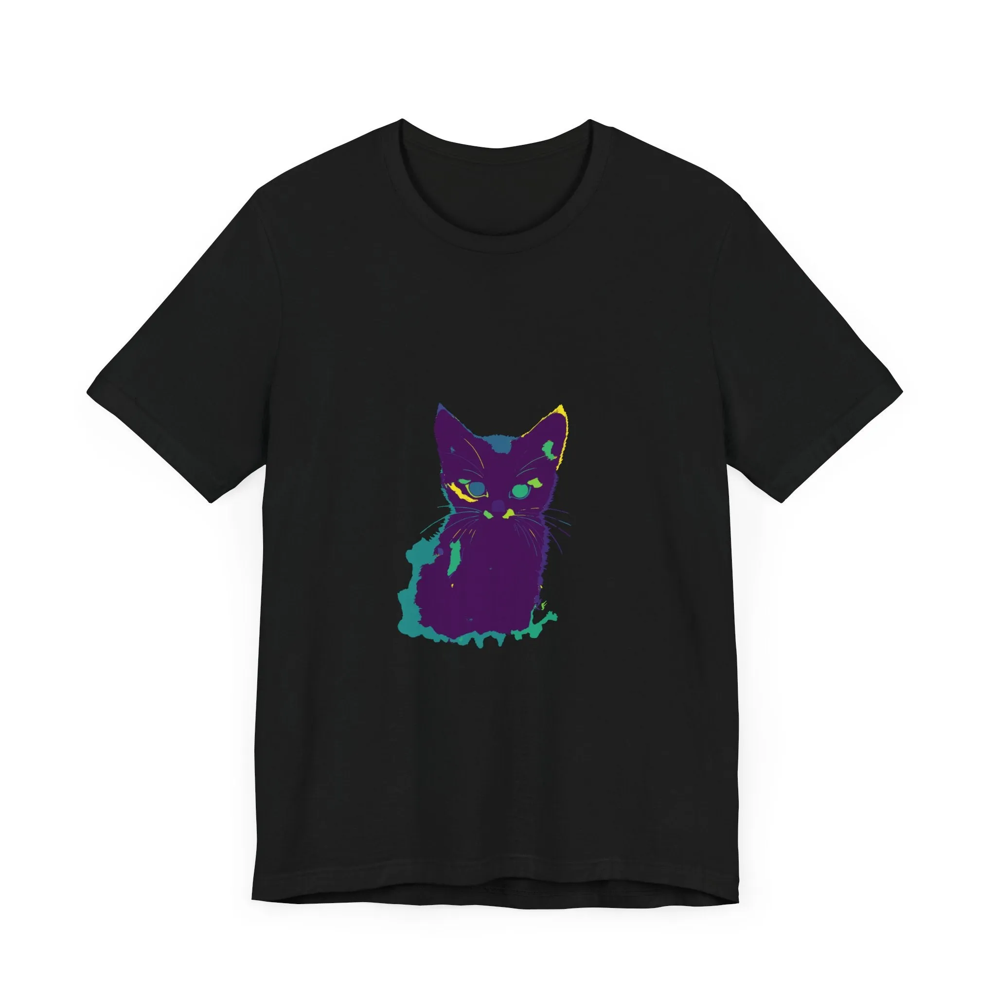 Whimsical Cat Silhouette Tee - Colorful